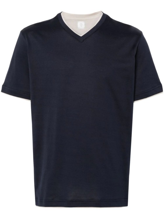 Shop Eleventy V-neck Cotton T-shirt In Black