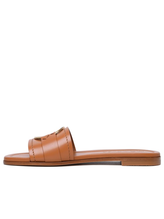 Shop Moncler Bell' Slippers In Caramel Leather In Brown