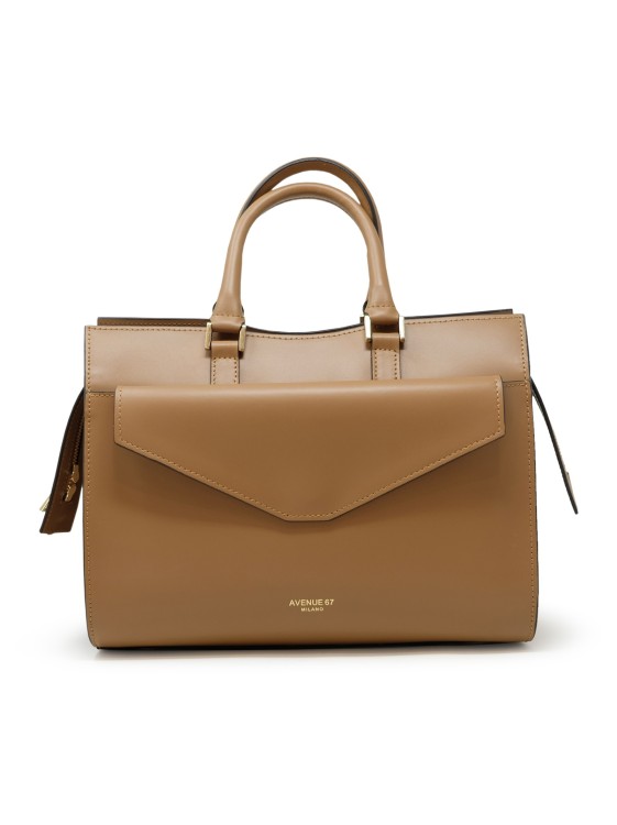 Shop Avenue 67 Zora Camel Leather Bag In Brown