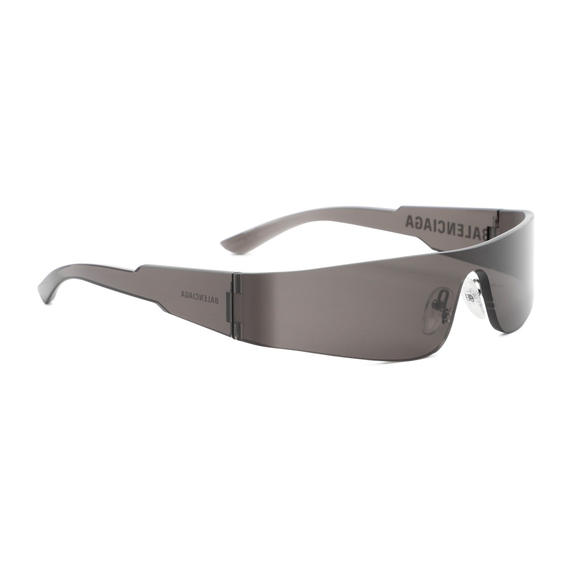 Balenciaga Acetate Sunglasses With Engraved Logo And Adjustable Nose Pads In Grey