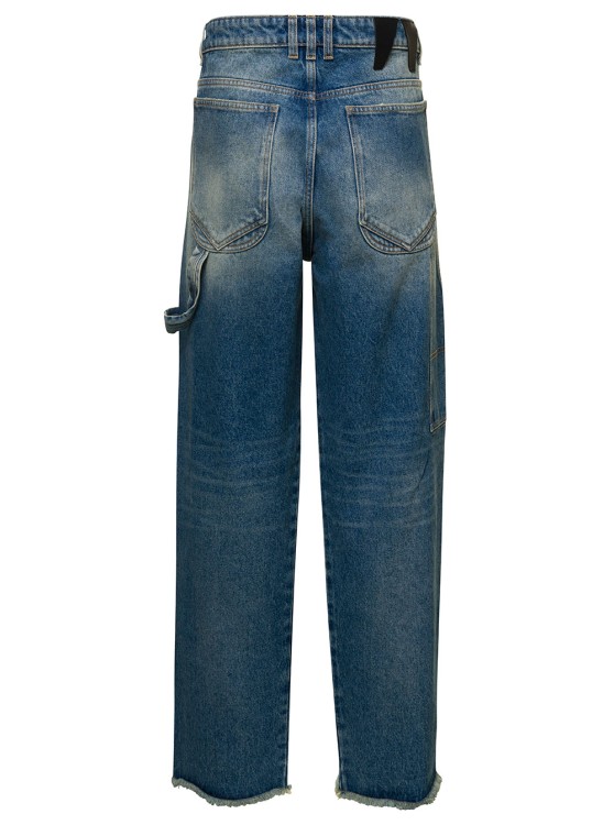 Shop Darkpark Blue Denim Straight Leg Cut Jeans In Cotton