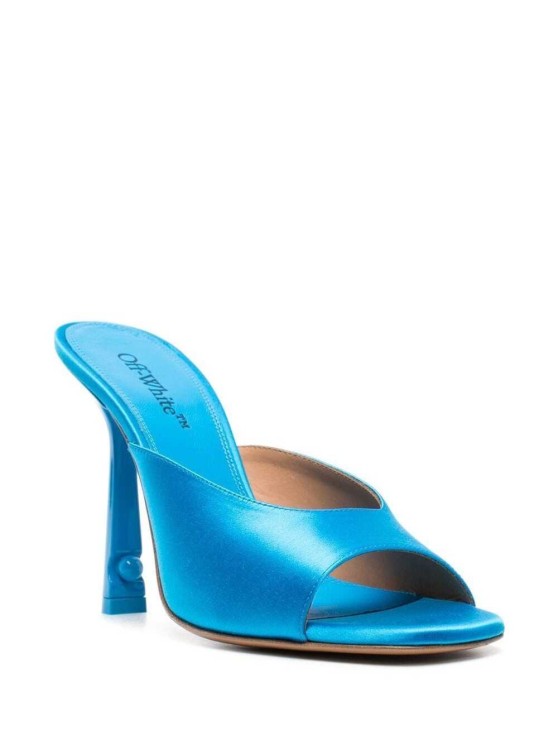 Shop Off-white Pop Lollipop Pointed-toe Mules In Light-.blue Leather