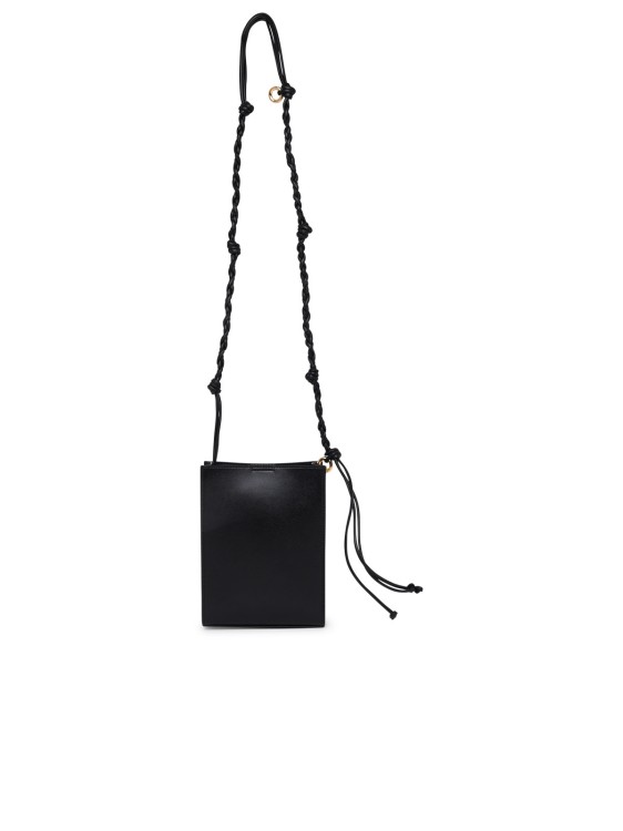 Shop Jil Sander Tangle Ring Crossbody Bag In Black Leather In Red