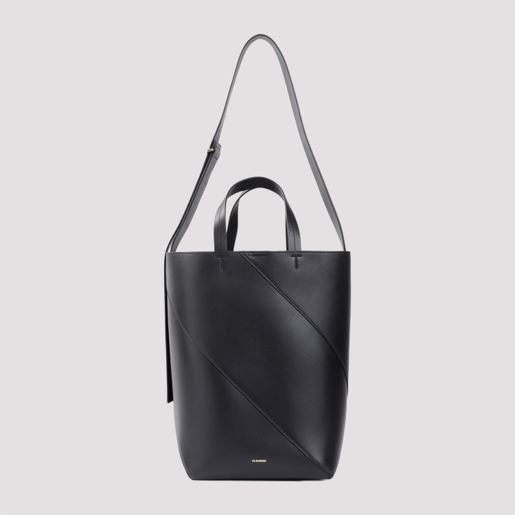 Shop Jil Sander Vertigo Black Nappa Calf Leather Tote Bag