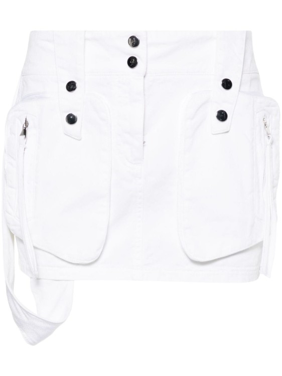 Blumarine Cargo Mini Skirt In White