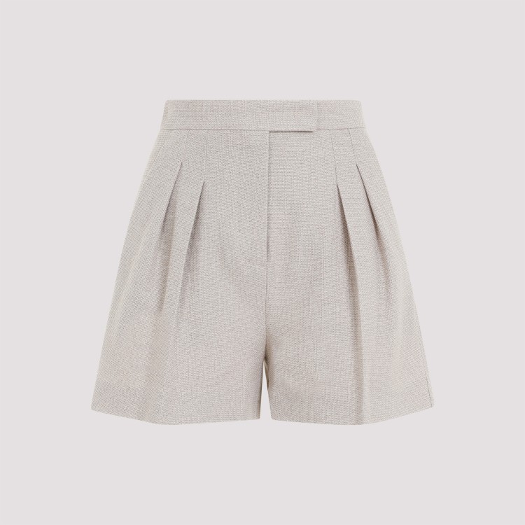 Shop Max Mara Jessica Beige Cotton Jersey Shorts In Grey