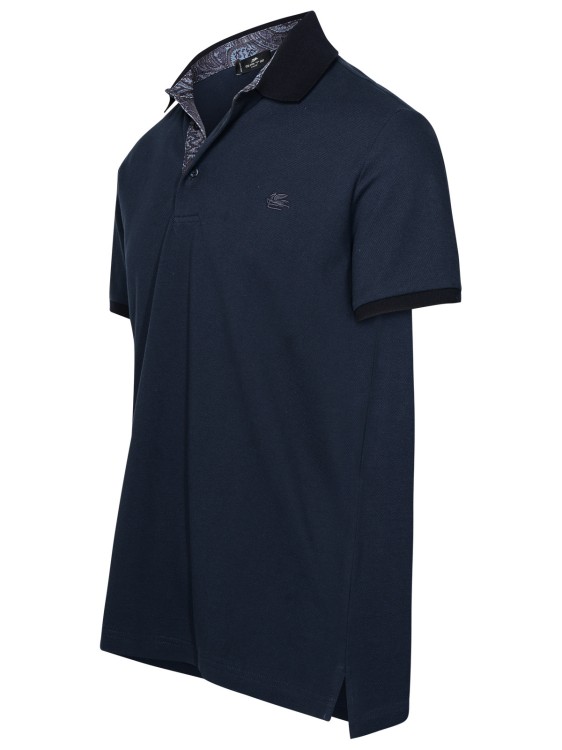 Shop Etro Blue Cotton Polo Shirt