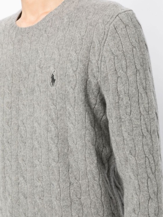 Shop Polo Ralph Lauren Cable-knit Jumper In Grey