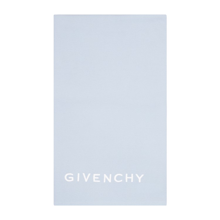 GIVENCHY LIGHT BLUE WOOL SCARF