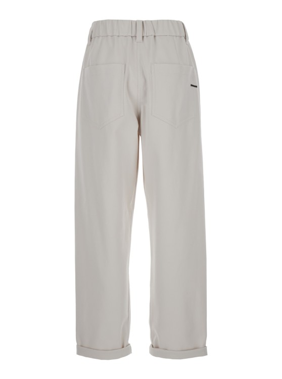 Shop Brunello Cucinelli Elasticated Belt Pants In White