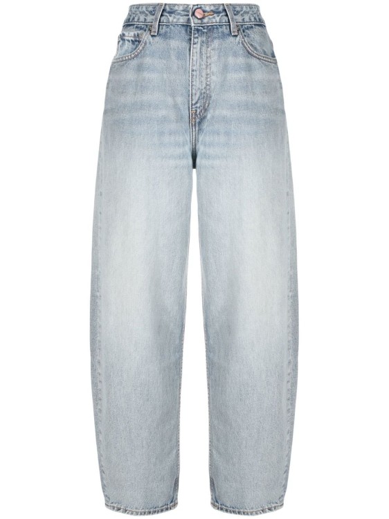 Shop Ganni Stary Tapered Jeans In Blue