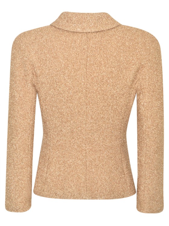 Shop Elisabetta Franchi Tweed Lurex Jacket In Brown