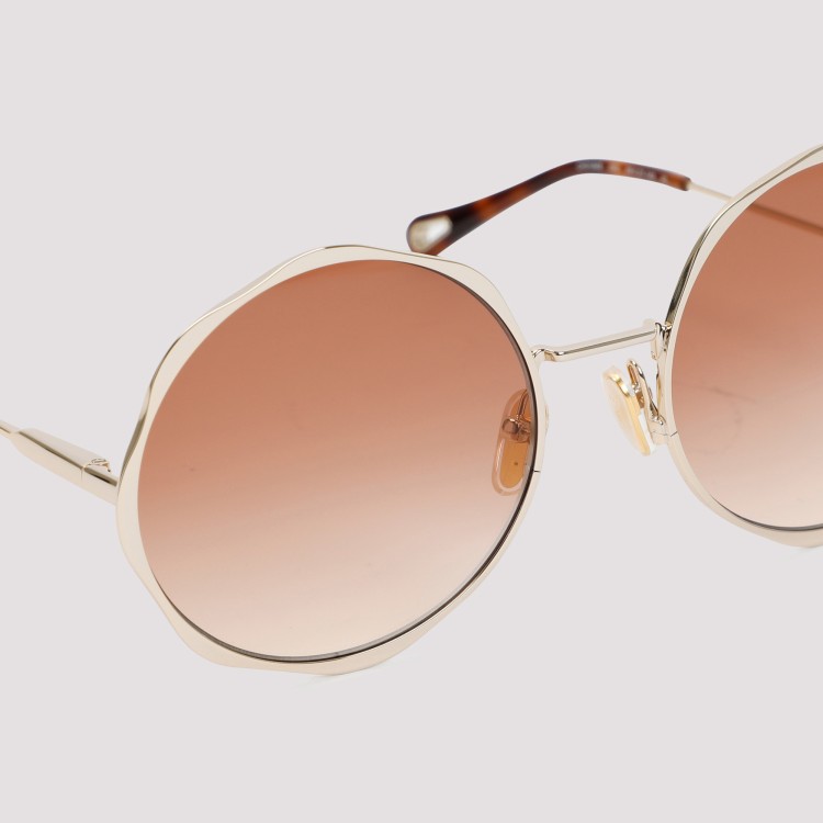 Shop Chloé Gold And Gradient Brick Sunglasses In Pink