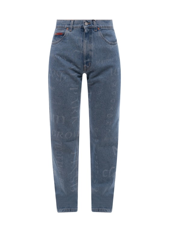 Shop Martine Rose Cotton Jeans With All-over Streetnames Print In Grey