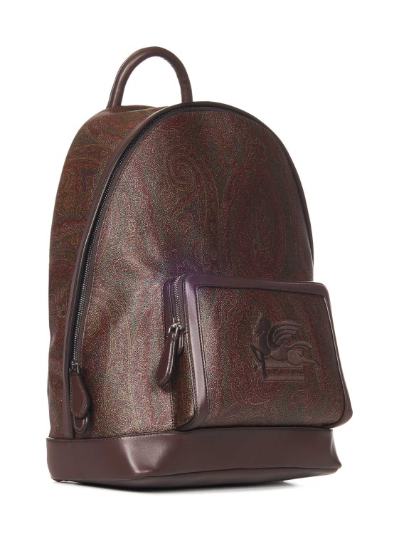Shop Etro Brown Paisley Jacquard Canvas Backpack