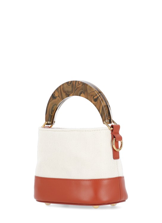 Shop Marni Logoed Bucket Bag In Neutrals