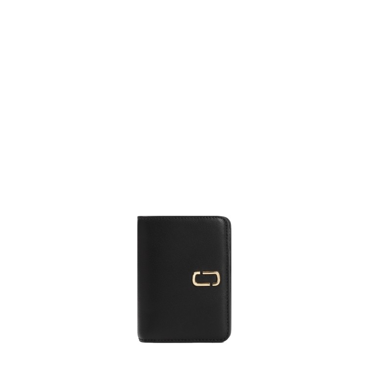 Shop Marc Jacobs The Mini Compact Black Cow Leather Wallet