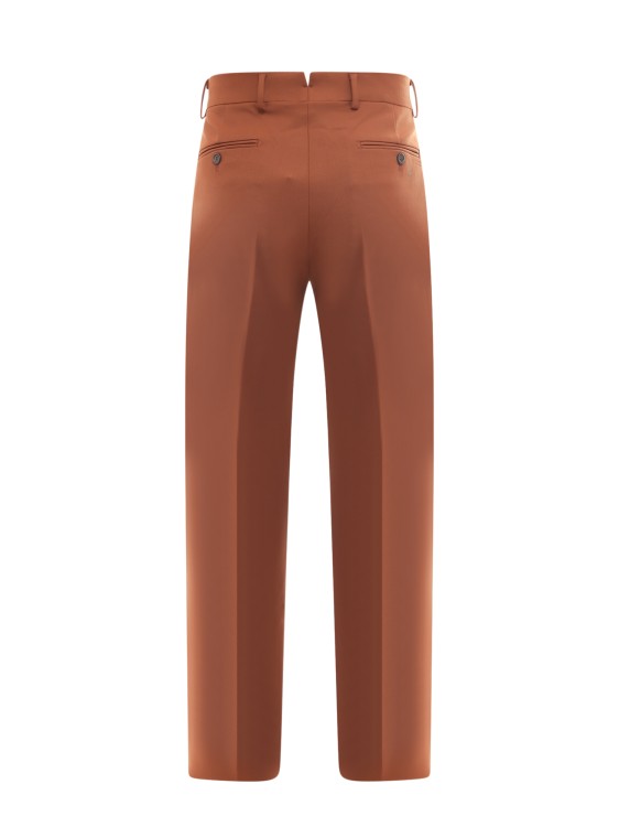 Shop Vtmnts Stretch Wool Trouser With Barcode Print In Brown