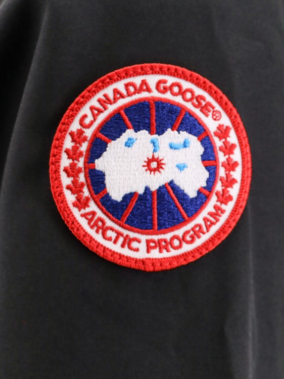Shop Canada Goose Cotton Blend Jacket With Logo Patch In Black