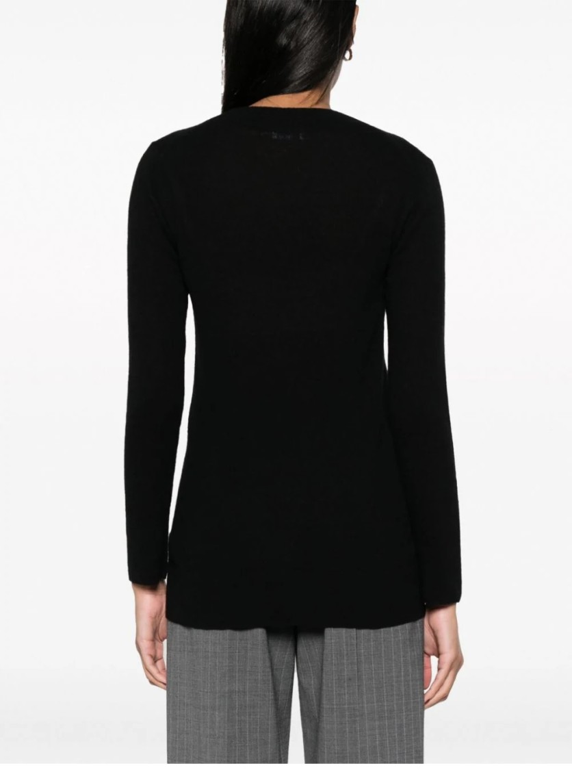 Malo Crew-neck Cashmere Blend Knitwear In Black