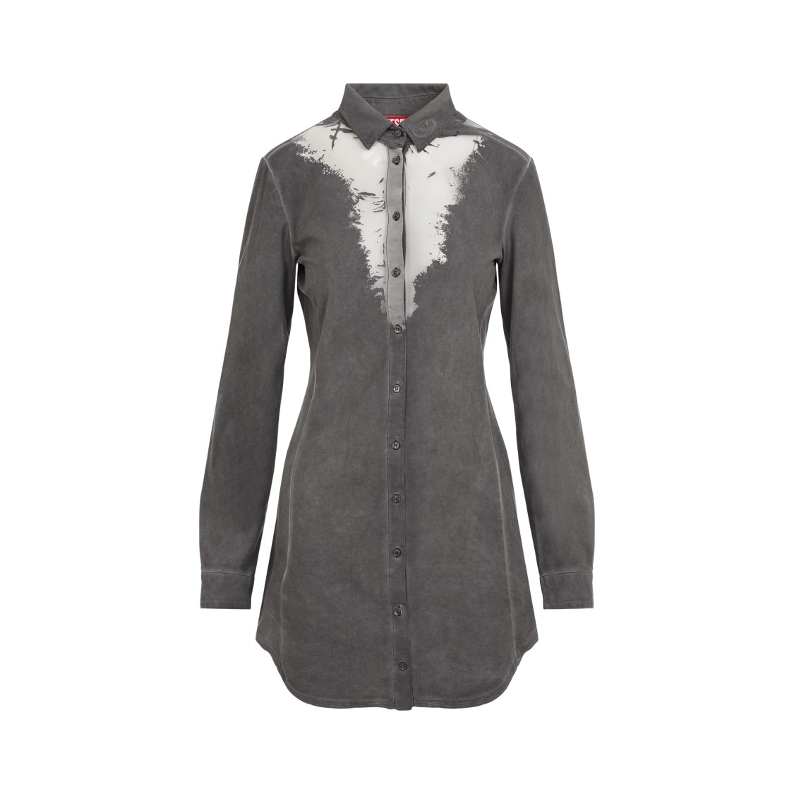 Diesel Abstract Print Asymmetric Hem Dress In Grey