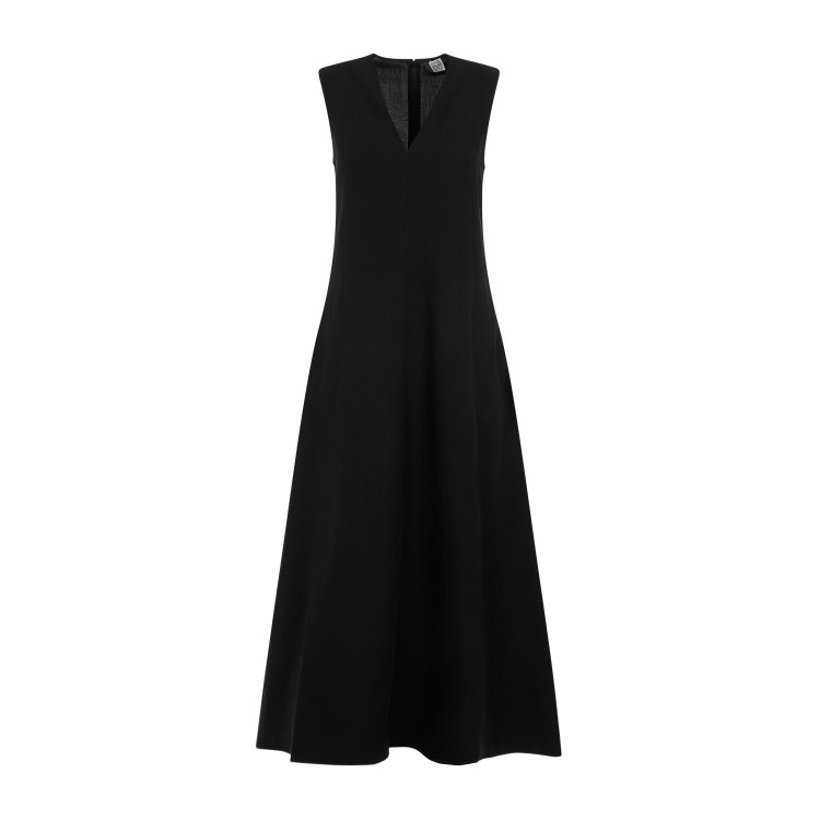 Shop Totême Fluid V-neck Black Lyocell Dress