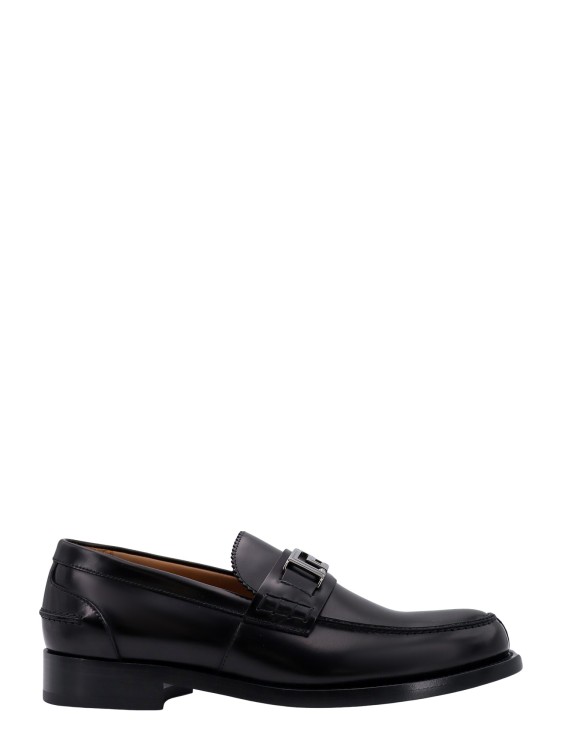 Shop Versace Patent Leather Loafer In Black