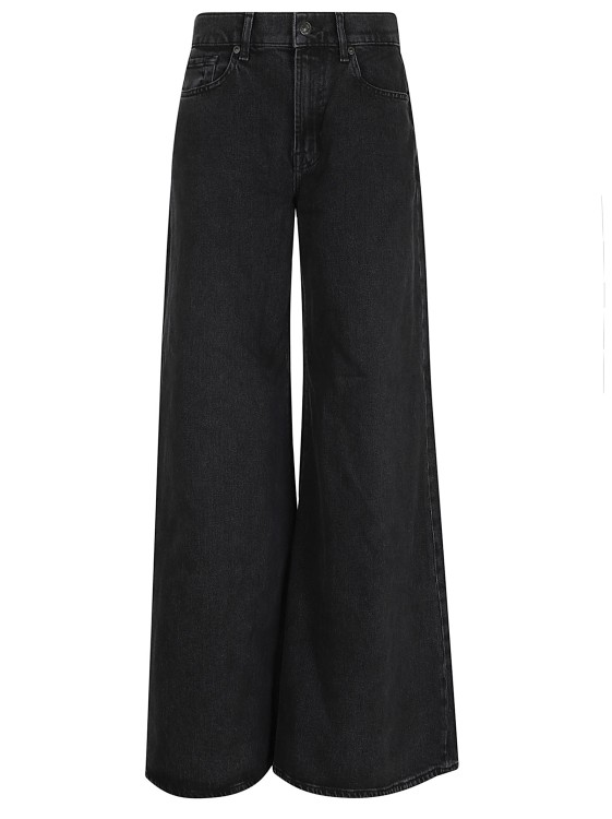 7 For All Mankind Willow Low-rise Wide-leg Jeans In Black