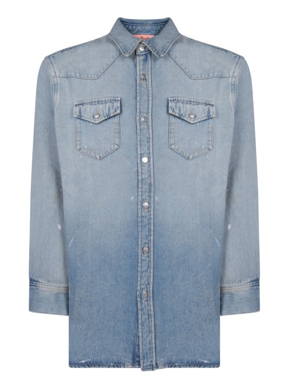 Acne Studios Lyocell And Cotton Shirt In Blue