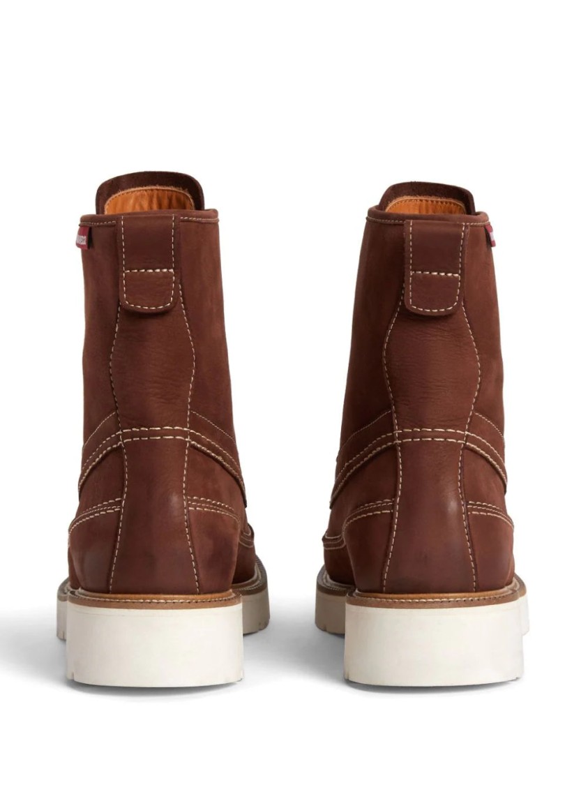Dsquared2 Raised-seam Leather Boots In Brown