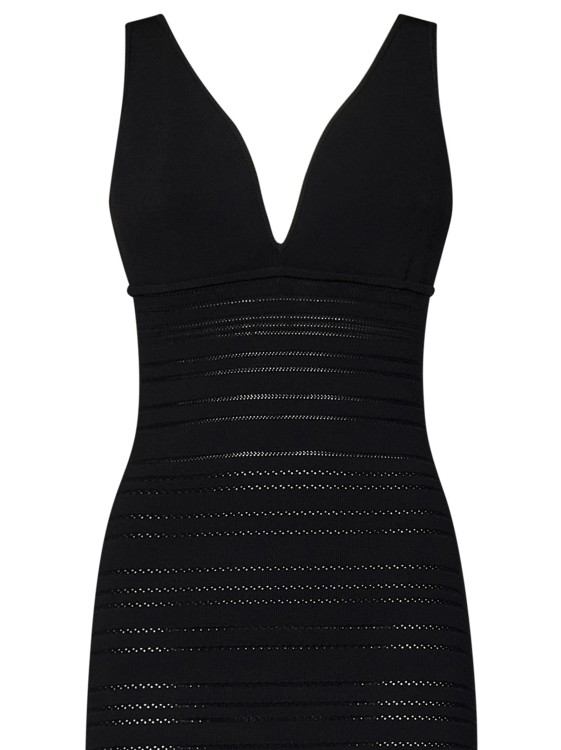 Shop Victoria Beckham Frame Detail Midi Dress In Black