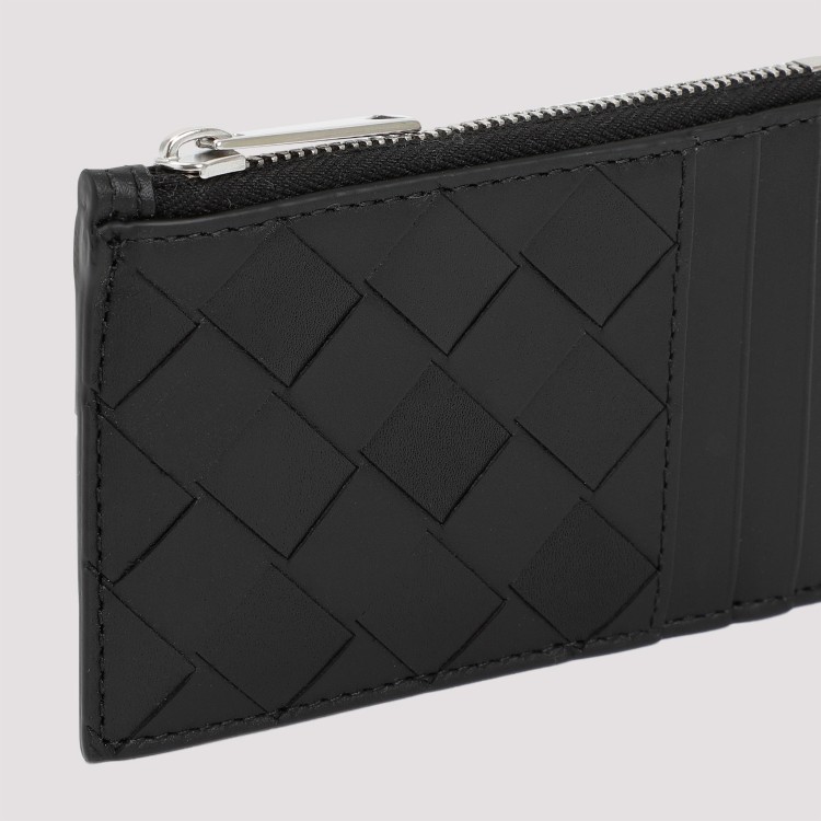 Shop Bottega Veneta Leather Credit Card Case In Black