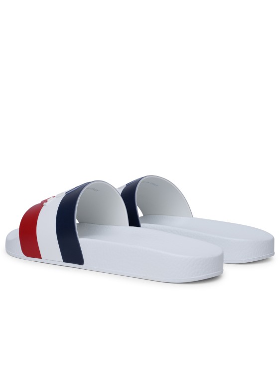 Shop Moncler Basile' White Rubber Slippers