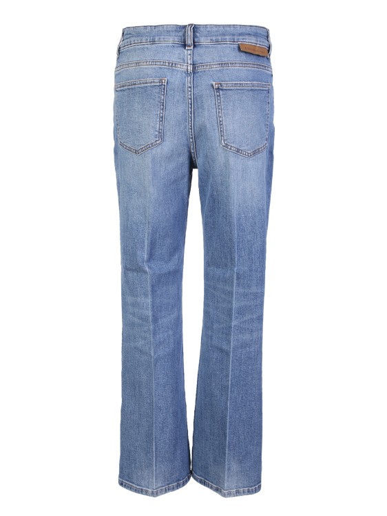 Shop Stella Mccartney Vintage Medium Blue 90's Crop Flare Jeans In Neutrals
