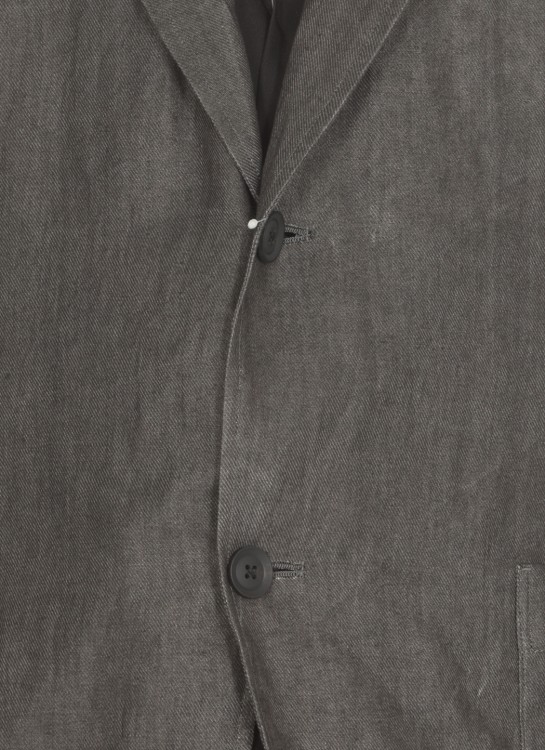 Shop Yohji Yamamoto Black Linen Jacket