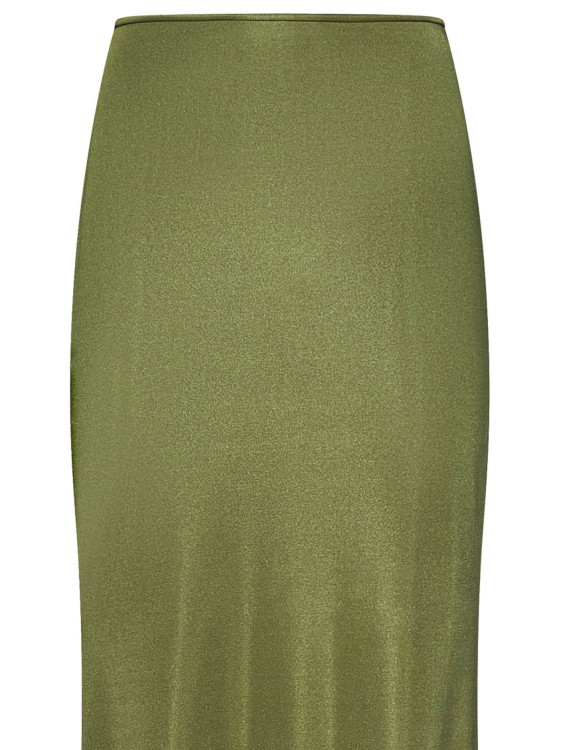 Shop La Semaine Paris Keira Long Green Stretch Jersey Mermaid Skirt