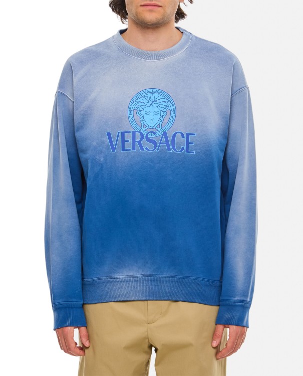 Shop Versace Sweatshirt Medusa Print In Blue