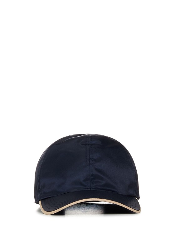 Shop Kiton Navy Blue Nylon Baseball Hat In Black