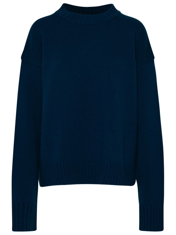 Jil Sander Sweater In Blue Cashmere Blend In Black
