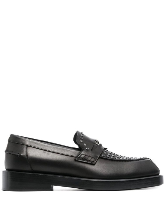 Versace Logo-plaque Detail Loafers In Black
