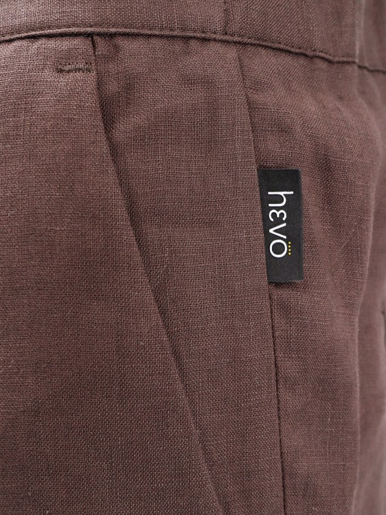Shop Hevo Linen Bermuda Shorts With Pinces In Brown