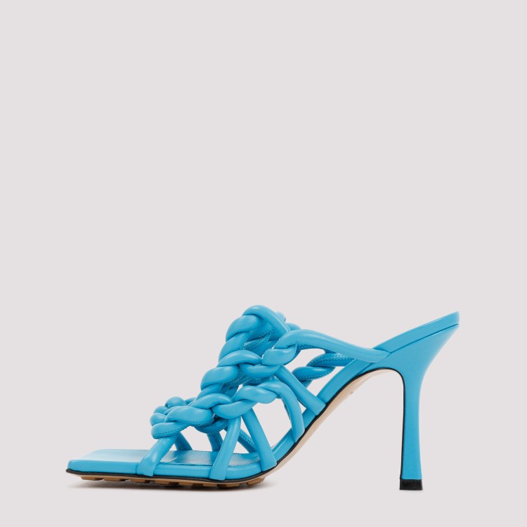 Bottega Veneta 100mm Twisted Interwoven Leather Sandals In Blue