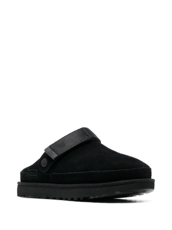 Shop Ugg Touch-strap Suede Slippers In Black