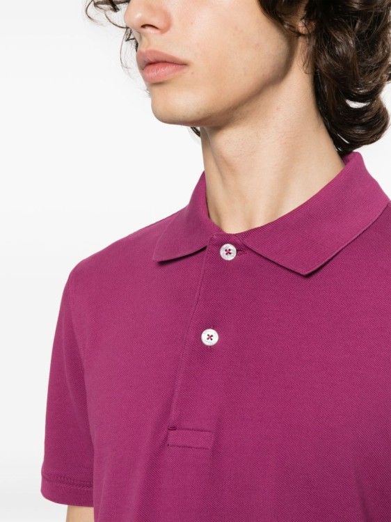 Shop Tom Ford Purple Tennis Piquet Polo Shirt In Pink