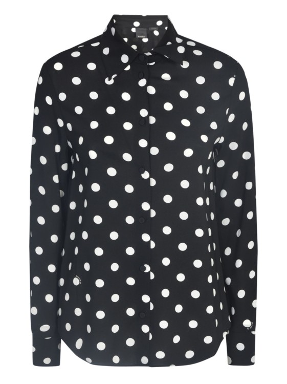 Shop Pinko Polka-dot Long-sleeve Shirt In Black