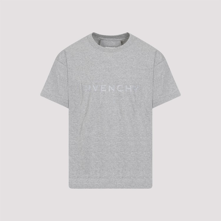 Shop Givenchy Light Grey Melange Cotton T-shirt