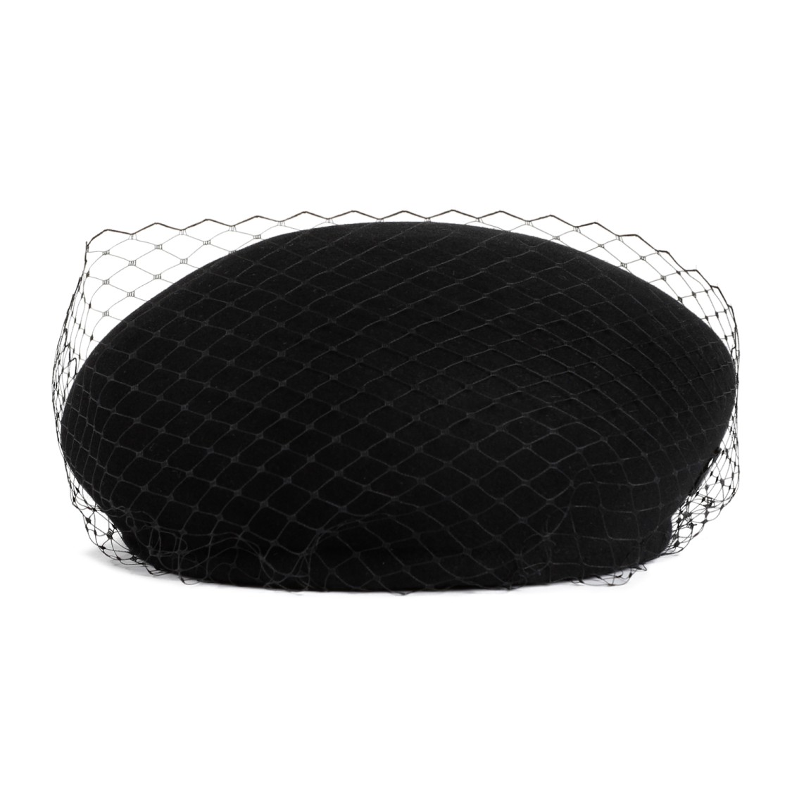 Maison Michel New Bonnie Veil Black Wool Felt Hat In Black