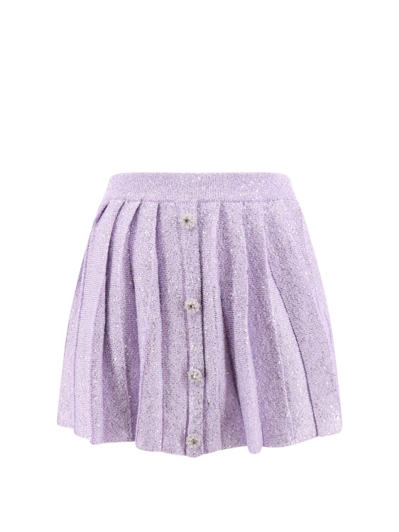 Shop Self-portrait Skirt With All-over Sequins In Purple