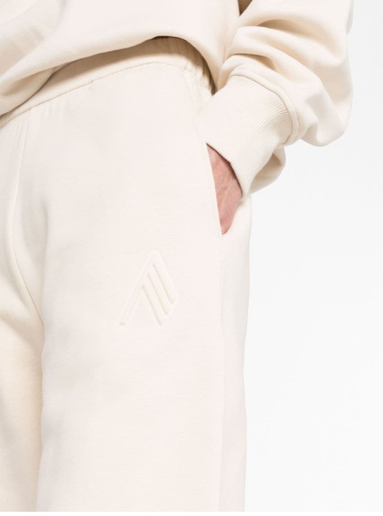 Attico Penny Logo-embossed Cotton Track Pants In Neutrals