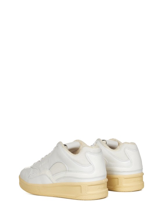 Shop Jil Sander White Calfskin Sneakers